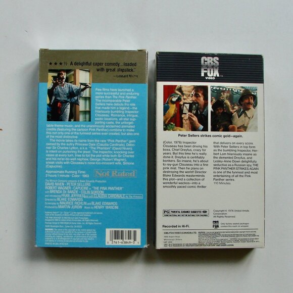 The Pink Panther VHS Tapes The Pink Panther Strikes Again Peter Sellers Vintage - Picture 2 of 8